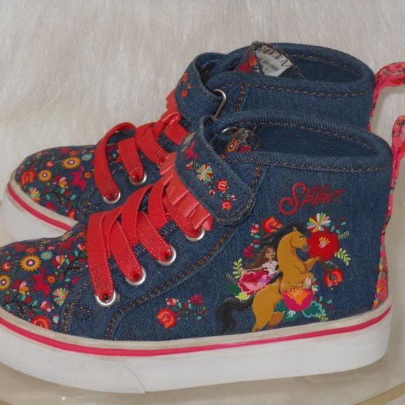 SPIRIT UNTAMED MULTI-COLOR DENIM SNEAKERS SIZE 9 MEDIUM - Picture 4 of 7